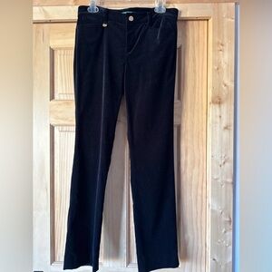Lauren Ralph Lauren Black Velvet Velour Dress Pants Women's Sz 6 Gold Tone Logo